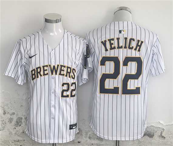 Mens Milwaukee Brewers #22 Christian Yelich White Alternate Limited Stitched Jersey->milwaukee brewers->MLB Jersey